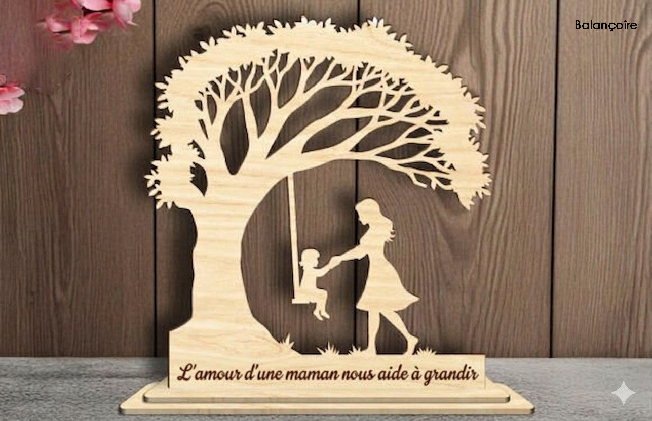 Coeur gravé — L'amour d'une mère est éternel | Fête des Mères