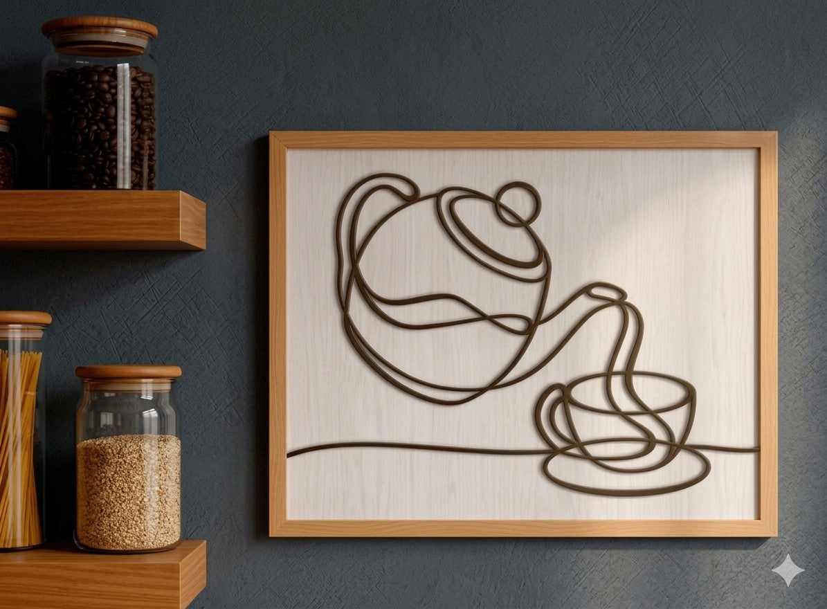 Cadre décoratif café gravé au laser | L'Atelier Gravure Nice