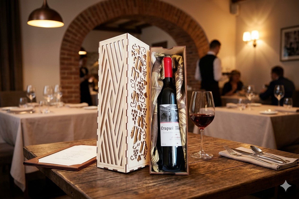 Porte-verres en bois gravé personnalisé — Support à verres laser