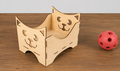 Panier corbeille en bois forme chat gravé au laser | Décoratif personnalisé