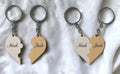 Porte-clés puzzle couple gravé | L'Atelier Gravure Nice