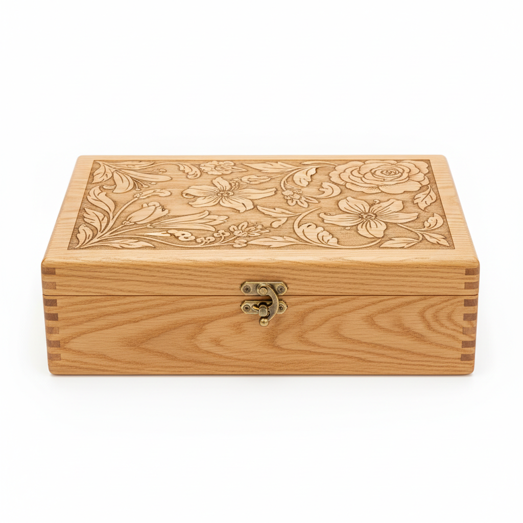 Coffret en bois gravé personnalisé sans bouteille